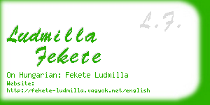 ludmilla fekete business card